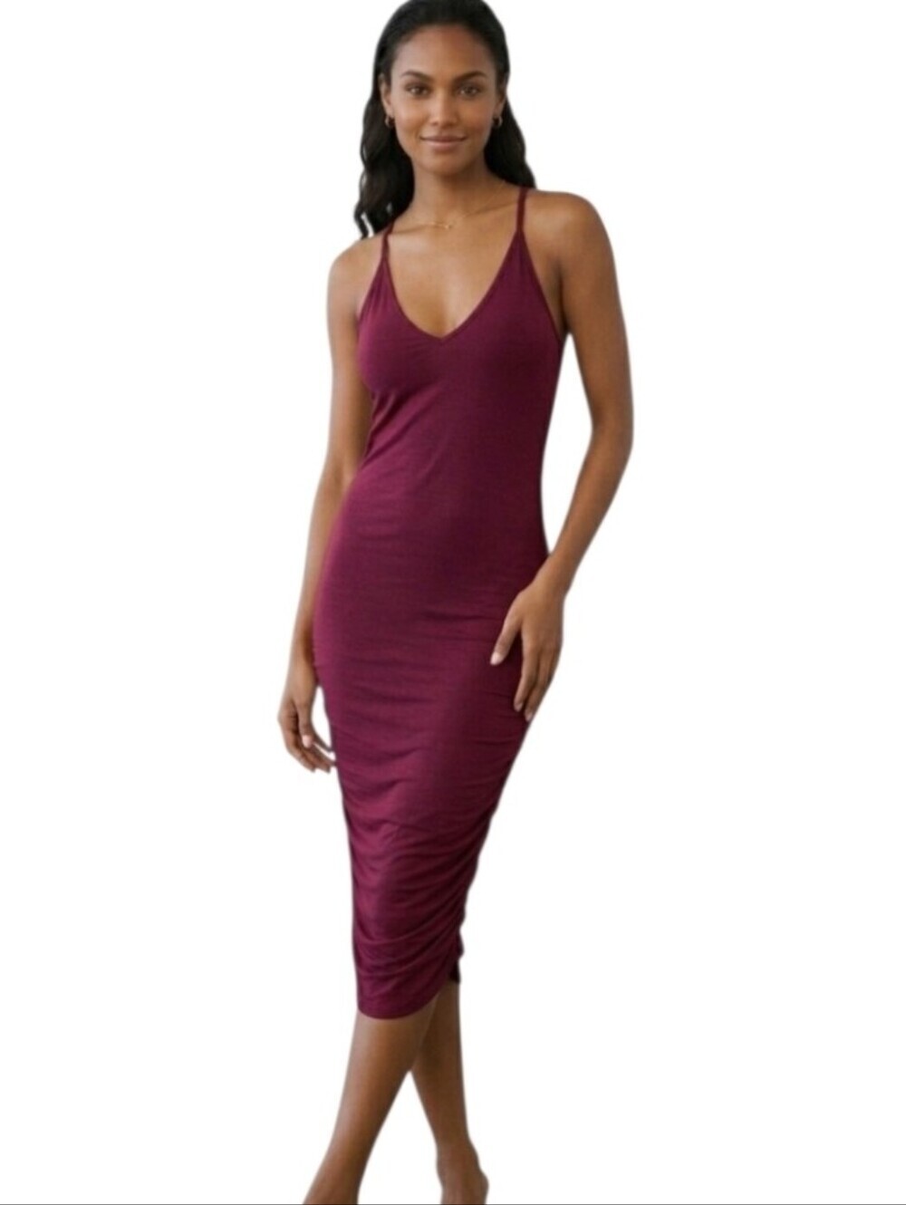 Venus Side Ruched Razor Back Tank Dress